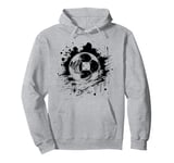 Soccer Ball Color Splotch Football Pitch Pullover Hoodie