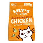 Lily's Kitchen Made with Natural Ingredients Adult Dry Cat Food Bag Chicken with Veggies Grain-Free Recipe 4 x 800g