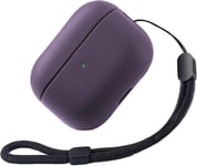 Coque pour AirPods Pro 2, Touche de Cuir Etui Airpods Pro 2, Protection Airpods Pro 2eme Generation avec Dragonne, Anti-Antichoc Housse pour Apple AirPods Pro 2 Étui de Chargement (Violet)