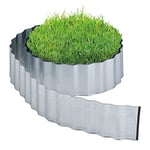 Relaxdays Bordure de Jardin Flexible, métal galvanisé, pour pelouse et Parterre, Longueur 8 m, Hauteur 16 cm, argenté