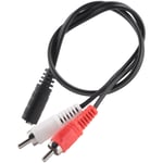 3.5 mm stereo female 2  male AV cable auxiliary audio adapter wire C8D36722