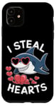 iPhone 11 Cool Shark I Steal Hearts Valentines Day Funny Shark Boy Kid Case