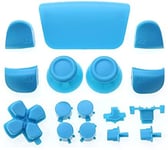 GGZone Ensemble complet de boutons de joysticks Dpad R1 L1 R2 L2 Touche de direction ABXY Boutons pour manette Sony PS5 (Rose) (Bleu clair)