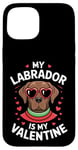 iPhone 15 Chocolate Labrador My Valentines Hearts Day Dog Mom Dad Case