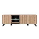 Meuble TV  Design "Liam" 160cm Naturel & Noir