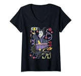 Disney Sleeping Beauty Maleficent Playing Card T-Shirt avec Col en V