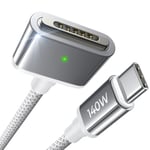 LISEN 140 W Câble de Charge USB C vers Magsafe 3 (2 m) Apple Câble USB-C vers Magsafe 3 pour MacBook Air 2023/2022 (M2), MacBook Pro 2023 (M3, M2, 14-16 pouces), Cordon de Chargeur MacBook Pro Air