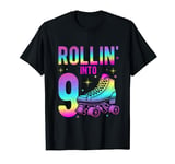 Rollin' Into 9th Birthday Roller Skate Lifestyle Fun Skating T-Shirt