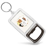 Acrylic Bottle Opener Keyring  - Cute I love you So Much Bears  #14776