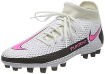 Nike Phantom GT Academy FG/MG, Chaussure de Foot Homme, White/Pink Blast-Black-Black, 41 EU