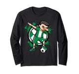 Dabbing Soccer Boy Nigeria Football Fan Jersey Nigerian Flag Long Sleeve T-Shirt