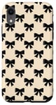 Coque pour iPhone XR Nœud en ruban noir esthétique sur beige