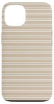 Coque pour iPhone 13 Beige Tan rayé mignon girly esthétique Preppy Stripe