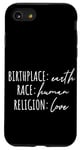 iPhone SE (2020) / 7 / 8 Birthplace Earth Peace Kindness Love Human Being Case