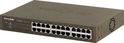 TP-LINK, nätverksswitch, 24-ports 10/100/1000Mbps, RJ45, metall, 19"