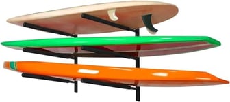 Yes4All Supports muraux pour planches de paddle, Supports pour planches de surf avec rembourrage en mousse, Stockez et affichez jusqu'à 3 planches de surf, snowboards, longboards, noir