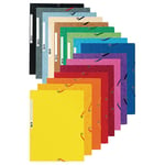 Exacompta Chemise 3 rabats et élastique - carte lustrée 5/10e 400 g format 24 x 32cm coloris assortis