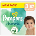 Pampers Harmonie teippivaipat, koko 3, 87 vaippaa, 6-10kg