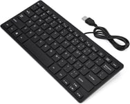 Clavier Pc Petit Clavier USB Plastique 78 Touches Ultra Mince Mini USB Filaire Clavier pour Ordinateur De Bureau Ordinateur Portable Pc (Noir) (Noir)