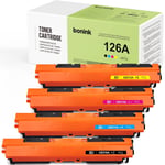 126A Toner Ce310A Compatible Pour Hp 126A Pour Laserjet 100 Color Mfp M175Nw Pour Toner Hp Laserjet Cp1025 Color Pour Cartouche Hp M177Fw (Noir/Jaune/Cyan/Magenta)[DYJ073939]