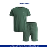 Jack & Jones T-shirt & Shorts Short Sleeve Tee Casual Set for Men,Trekking Green