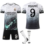 Real Madrid Special Edition Tröja med Drakmönster, Nr 9 MBAPPE, Barn & Vuxen, Fotbollsutrustning med Strumpor NO.9 MBAPPE XS