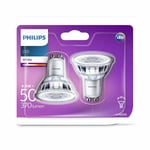 Philips Spot LED Culot GU10, 4,6W Équivalent 50W, Blanc