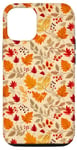 Coque pour iPhone 12/12 Pro Charmant motif feuilles et fleurs colorées sur le thème de l'automne