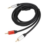 3,5 mm till 2RCA-kabel Han till Han HiFi Stereo Guldpläterad Ljuddelare Sladd för Telefon MP3 Högtalare TV