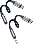 Adaptateur Usb C Vers Jack 3.5Mm(Lot De 2)Aux Audio Écouteur Prise Pour Iphone 16 15 Compatible Avec Samsung Galaxy S24 Casque Auxiliaire Cable Pour Apple Type C Téléphone Pour Fil[QUE071962]