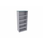 Etagère de bureau H 180 cm Métis Blanc perle, aluminium ou anthracite RANGEMENT PRO : armoire sans porte A/H180 DL80xP47/coloris aluminium/ft bleu argile