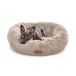 Silentnight Lit apaisant en Forme de Donut pour Chien et Chat - Soulage l'anxiété - Doux et Moelleux - Facile à Nettoyer - Lavable en Machine - 70 cm - Naturel