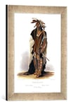 'Image encadrée de Karl Bodmer "wahk de ta-LI GE, A Sioux Warrior, plate 8 FROM VOLUME 2 OF' Travels in the Interior of North America ', engraved by par Prevost, 184, d'art dans le cadre de haute qualité Photos fait main, 30 x 40 cm, argent Raya