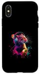 iPhone X/XS Colorful Artistic House Rat Mouse Music Headphones Rat Case