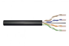 CAT 6 U-UTP  outdoor installation cable, 250 MHz Fca (PVC), AWG 24/1, w/o cross, 100 m, sx, black