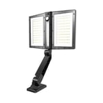 Spot solaire - LUMISKY - CLIPPER BLACK - 37 cm - 2 tetes noir - Détecteur de mouvement orientable - LED blanc