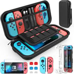 Protection Switch, Pochette Pour Nintendo Switch Étui Housse Pour Nintendo Switch Coque Transparente Protection Écran Compatible Pour Switch Avec 6 Thumb Grip