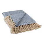 DII Diamond Throw Collection Cotton Woven, 50x60, Stonewash Blue