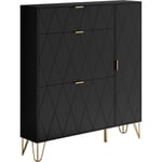 UEV Armoire à Chaussure Inclinable, Meuble à Chaussure pour 16 Paires de Chaussure, Rangement Chaussure, Etagère Caché et Cabinet Botte sur Côté