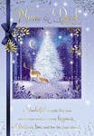 Paper House Special Mum and Dad Christmas Card From Deer in the Forest, Winter Magic - For Both of You