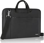 Ferkurn Laptop Bag Case 14 inch for Women Men, Laptop Sleeve Computer Bag Briefcase with Shoulder for MacBook Pro M4/M3/M2/M1, HP Pavilion 14 Chromebook 14A EliteBook, Asus, Acer, Dell Ideapad,Black