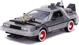 BACK TO THE FUTURE III DELOREAN TIME MACHINE 1:24 SCALE DIE CAST LIGHTUP VEHICLE