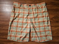 Nike Golf Flex Plaid Shorts Sz 36 Celestial Gold Black CI9803-251