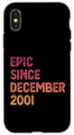 Coque pour iPhone X/XS 23e anniversaire homme femme épique depuis décembre 2001