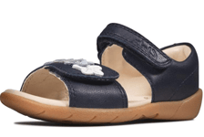 Clarks Zora Finch T, Girls’ Open Toe Leather Sandals, Navy Blue. 6F UK