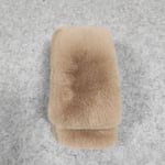 charpe épaisse en fausse fourrure de lapin pour femme châle élégant chaud doux et confortable couleur unie hiver Kaki