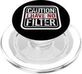 Funny Warning No Filter Vintage Danger Sign Funny Filter PopSockets PopGrip pour MagSafe