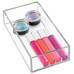 iDesign Clarity Organisateur de Maquillage, Longue Boite de Rangement Maquillage en Plastique Sans Bpa, Organisateur de Tiroir Transparent