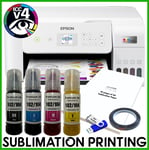 Sublimation Bundle: Epson Tank ET-2876 Printer + non-oem Ink, ICC & Paper