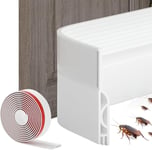 Bas De Porte Anti-Courant D'Air, Étanchéité Porte Autocollante Bas De Porte 2M, Joint Porte Entree Fenetre, Boudin De Porte Isolant Froid Isolation Anti Froid Bruit L'Humidité (Blanc)